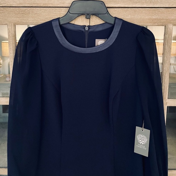 NWT Vince Camuto Chiffon Long Sleeve Dress 6 - Picture 3 of 4